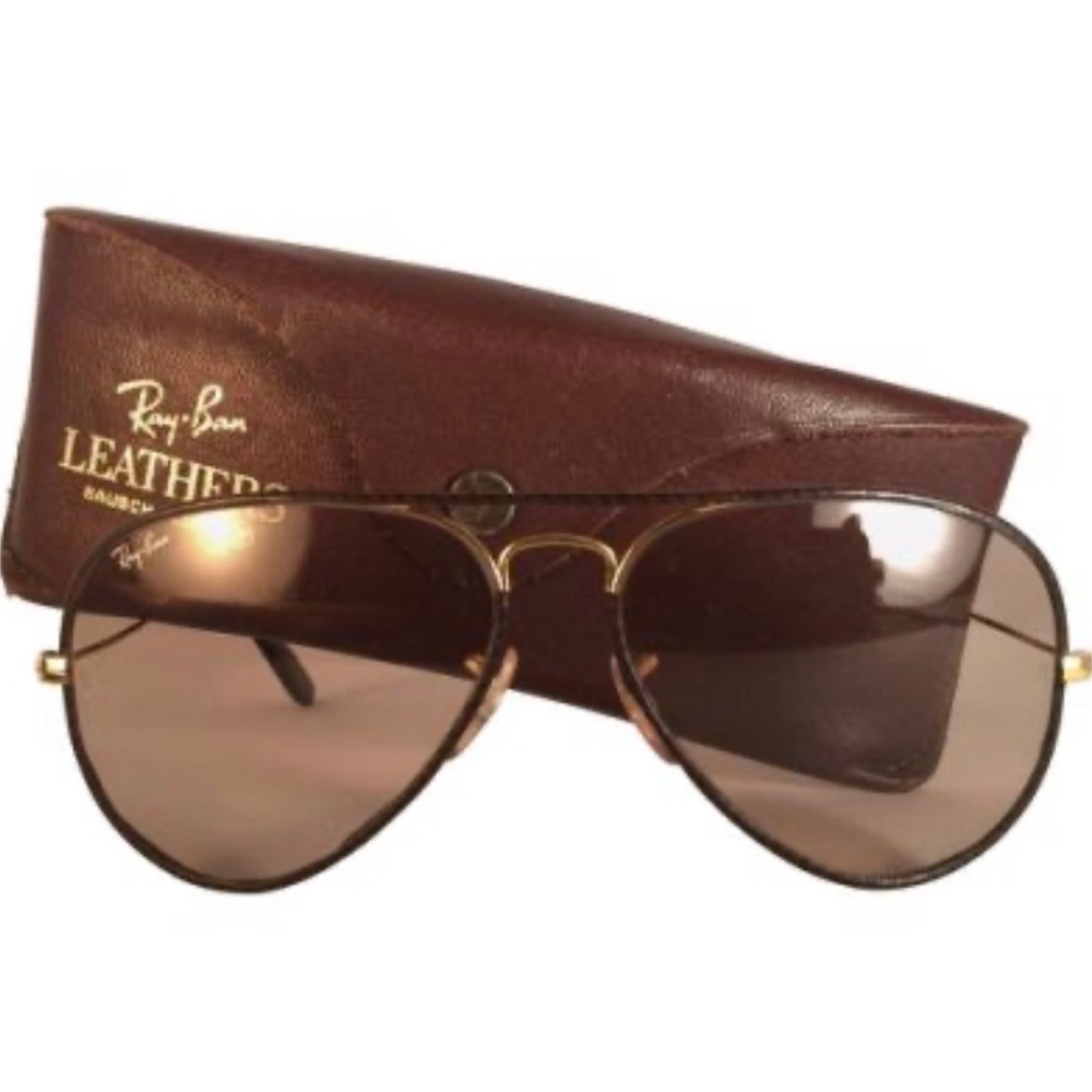 Ray Ban Leather Vintage Sunglasses